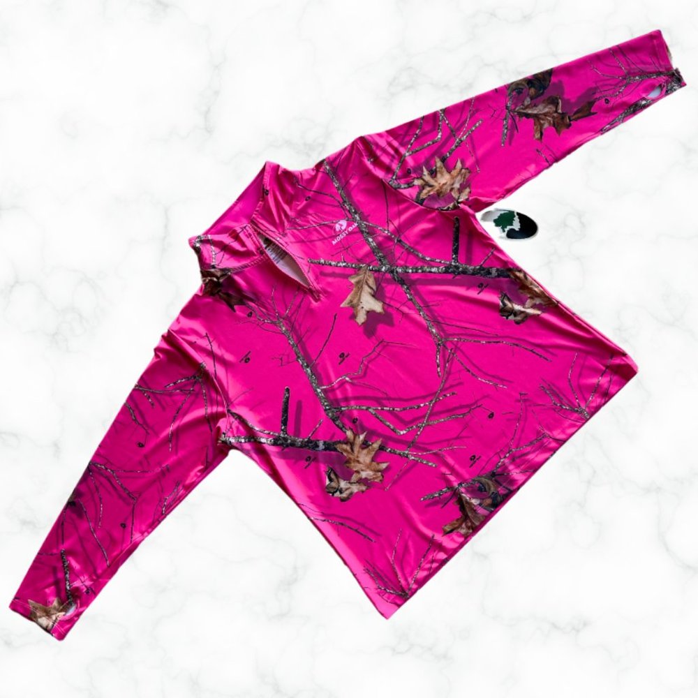 NEW! Mossy Oak Pullover Women’s 2x Pink Cadet Collar 1/4 Zip